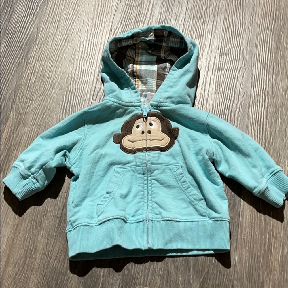 4/$20 Gymboree Zip Up Hooded Sweatshirt 6-12 mth